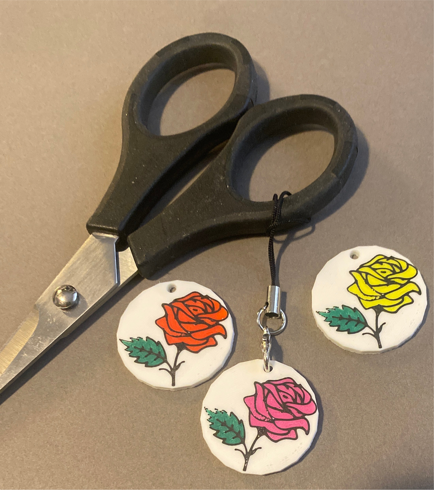 Rose Scissor Charm