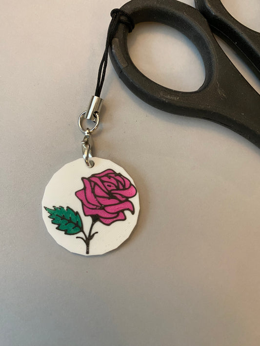 Rose Scissor Charm